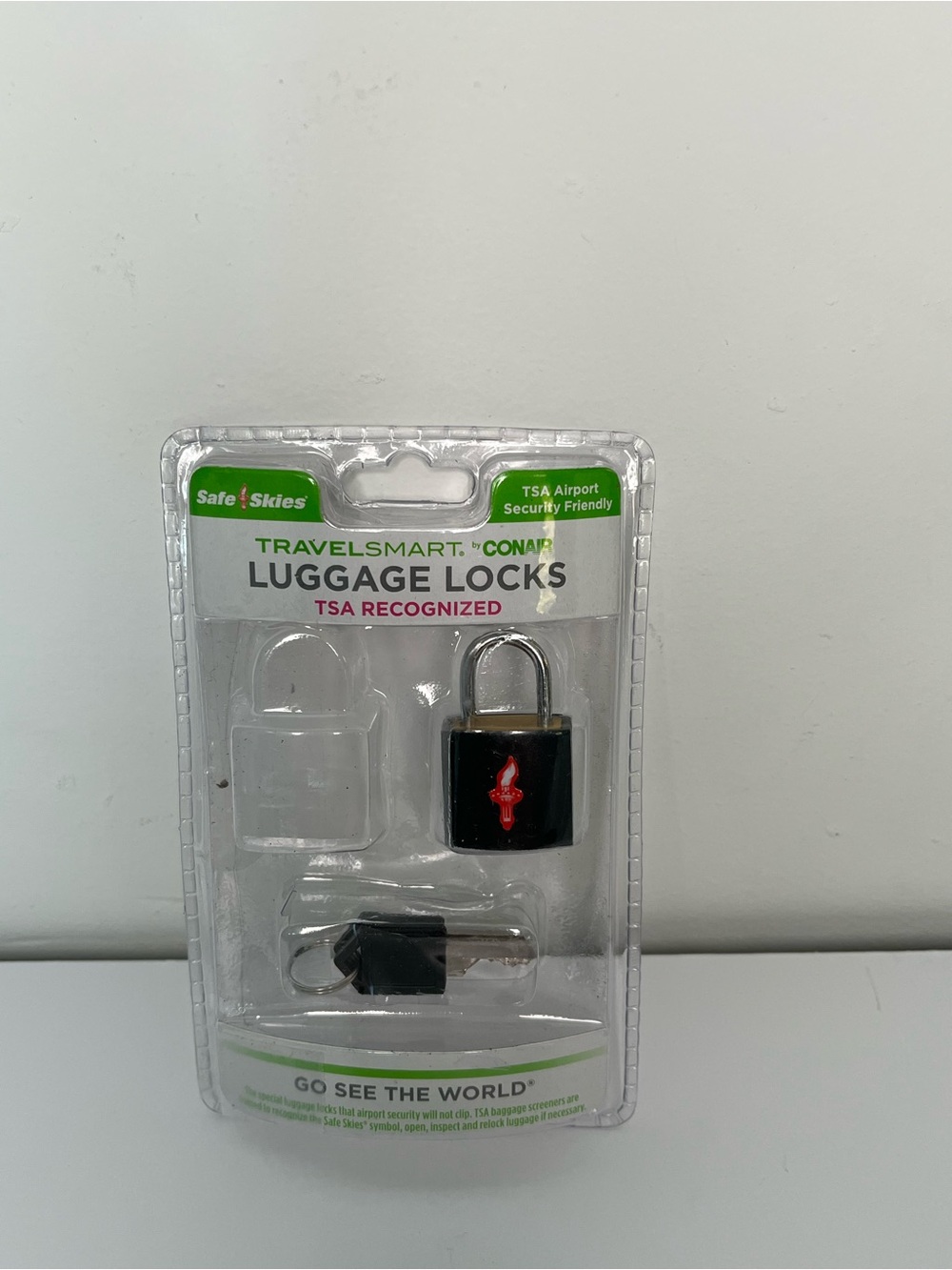 Conair TravelSmart TSA-Recognized Black Luggage Lock with Keys